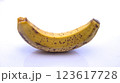 Ripe Spotted Banana, Close-Up Isolated on White Background 123617728