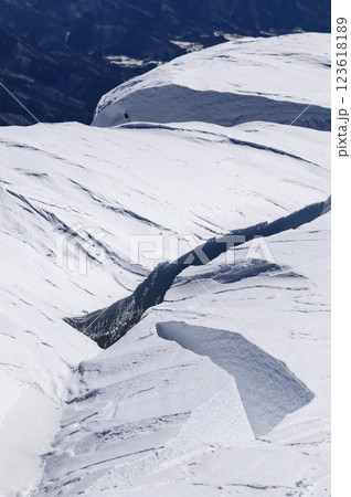 融雪期・雪崩注意!(谷川岳のクラック) 融雪期・雪崩注意!(谷川岳のクラック) 123618189