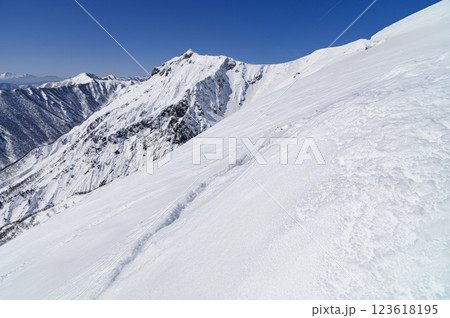 融雪期・雪崩注意!(谷川岳のクラック) 融雪期・雪崩注意!(谷川岳のクラック) 123618195