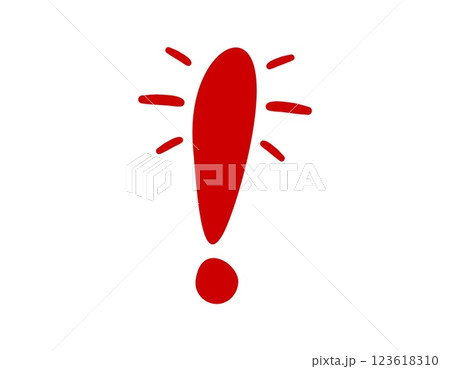 Red exclamation mark icon with emphasis lines 123618310