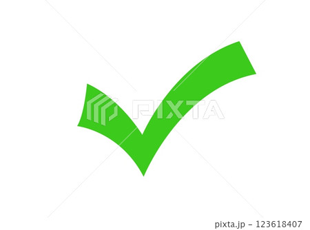 Green checkmark icon for approval or confirmation 123618407