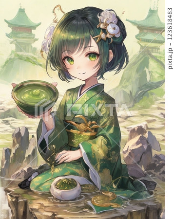 抹茶ちゃんの一休み 123618483