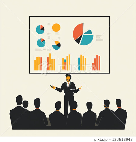 ミニマニストスタイルの会議のイラスト 123618948