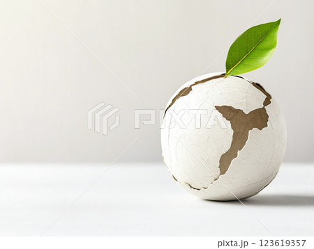 Surreal apocalyptic landscape with a massive crack 123619357