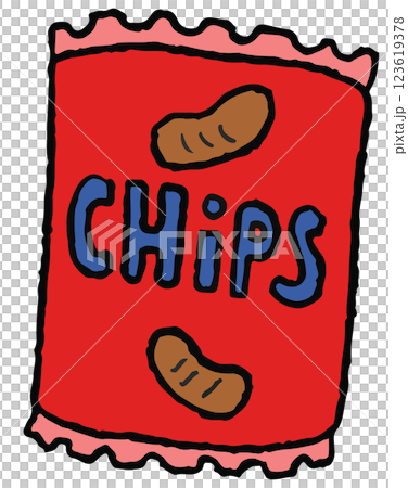 Hand drawn crayon illustration of bag of chips for grocery shopping, supermarket, market, mart, movie time, cute patch, shirt print, brooch, snack, back to school, vegan, potato, online shopping, icon Hand drawn crayon illustration of bag of chips for grocery shopping, supermarket, market, mart, movie time, cute patch, shirt print, brooch, snack, back to school, vegan, potato, online shopping, icon 123619378
