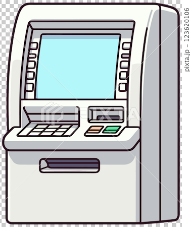 シンプルなATMのイラスト シンプルなATMのイラスト 123620106