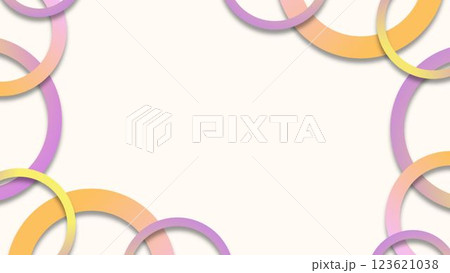 オレンジとピンクのサークルのフレーム 123621038