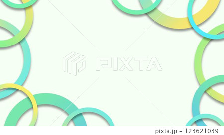 グリーンとイエローのサークルのフレーム 123621039