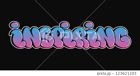 Inspiring graffiti lettering in psychedelic style. Trippy urban art Inspiring graffiti lettering in psychedelic style. Trippy urban art 123621283