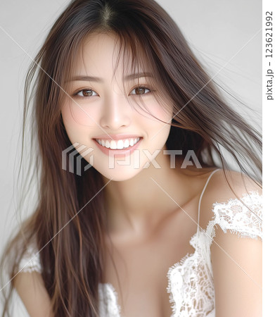 若く美しい女性（美容、ヘルスケア、化粧品、ビューティー、健康） 123621992