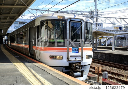 富士駅に停車中の373系特急ふじかわ 123622479