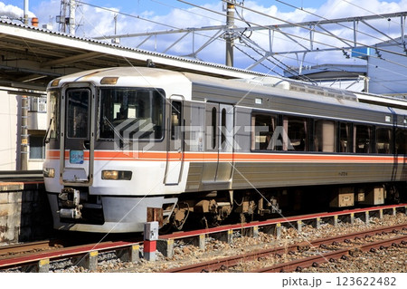 富士駅に停車中の373系特急ふじかわ 123622482