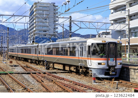 富士駅に進入する373系特急ふじかわ 富士駅に進入する373系特急ふじかわ 123622484