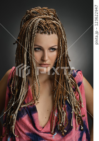 girl with an african plaits 123622947
