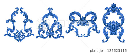 Baroque vintage elements isolated. Vector. 123623116