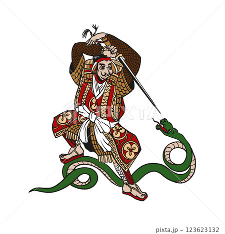 Samurai in graphic style isolated. Vector. Samurai in graphic style isolated. Vector. 123623132