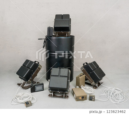 Advanced Electronic Warfare Equipment Setup Displayed with Accessories 123623462