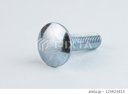 Close-up view of a metal screw on a light background. High quality photo Close-up view of a metal screw on a light background. High quality photo 123623813