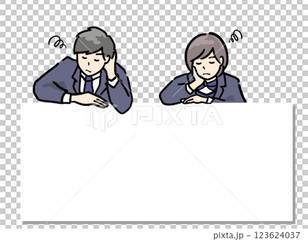 An illustration of a male and female high school student having thoughts about something below, perfect for placing on top of a message. Includes a white border. An illustration of a male and female high school student having thoughts about something below, perfect for placing on top of a message. Includes a white border. 123624037