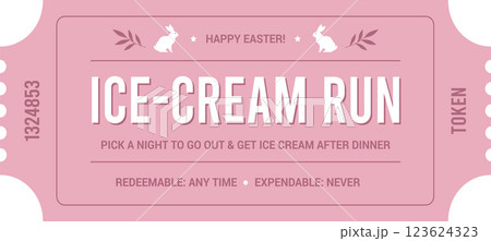 Easter themed reward coupon card for children 123624323