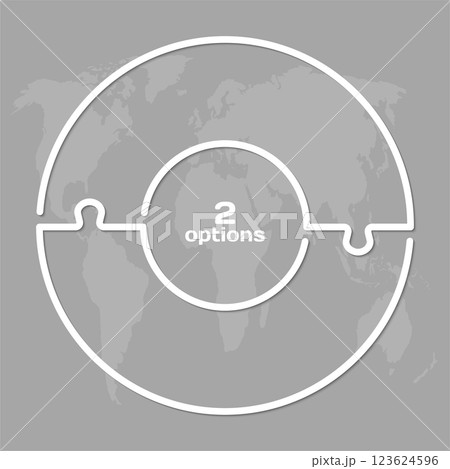 Circle diagram infographic in 2 steps or options Circle diagram infographic in 2 steps or options 123624596
