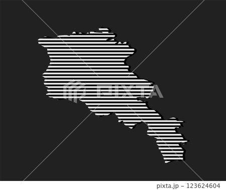 Abstract map Armenia, parallel grey lines 123624604