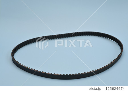 timing belt on a blue background. close-up  123624674