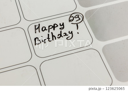 Celebration of a special day marked by a joyful birthday message Celebration of a special day marked by a joyful birthday message 123625065