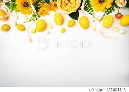 Happy Easter concept with easter eggs Happy Easter concept with easter eggs 123625143