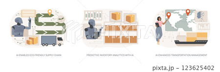 AI logistics abstract concept vector illustrations. 123625402