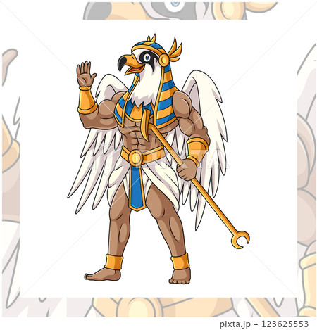 Horus cartoon mascot character design 123625553