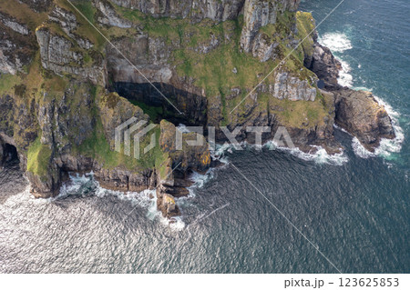 Aerial view of the cliffs of Horn Head at the wild atlantic way in Donegal - Ireland. Aerial view of the cliffs of Horn Head at the wild atlantic way in Donegal - Ireland. 123625853