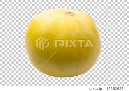 Fresh Yellow Honeydew Melon, Png, Close-Up Shot on Transparent Background 123626234