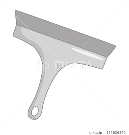 Cleaning squeegee with rubber blade for washing windows and shower doors, doodle style vector 123626362