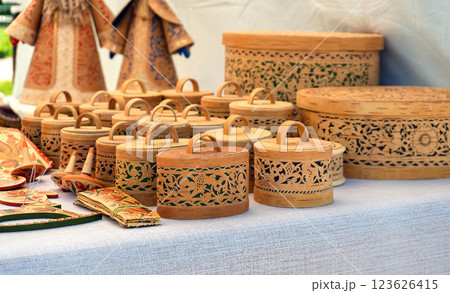 Intricate Birch Bark Boxes Intricate Birch Bark Boxes 123626415