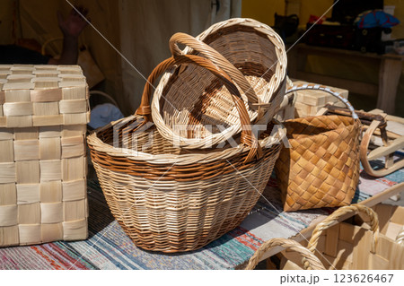 Birch Bark Baskets - Handcrafted Folk Art 123626467