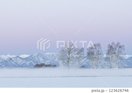 十勝平野と朝焼け 十勝平野と朝焼け 123626746