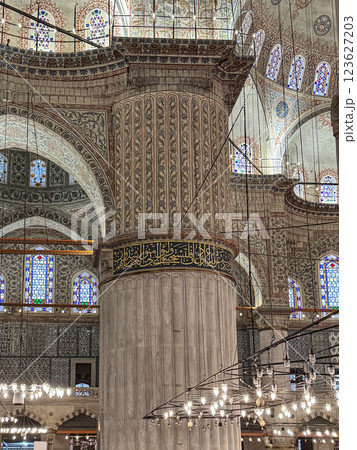 Majestic Interior of Sultan Ahmed I mausoleum, istanbul, Turkey 123627203