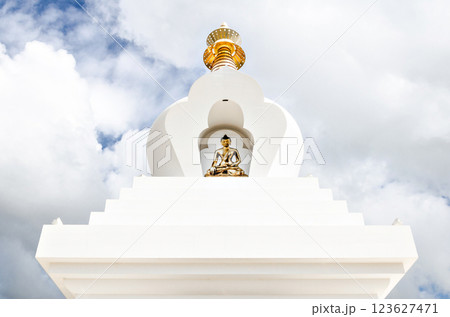 Stupa of illumination of benalmadena costa del sol malaga. tibetan buddhist center Stupa of illumination of benalmadena costa del sol malaga. tibetan buddhist center 123627471