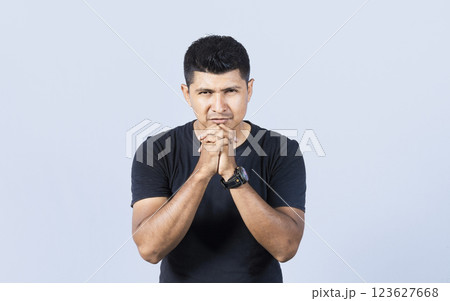 People putting hands together asking please, worried man apologizing, Hopeful man asking for help or apologizing, man thanking for forgiveness, Man asking please People putting hands together asking please, worried man apologizing, Hopeful man asking for help or apologizing, man thanking for forgiveness, Man asking please 123627668