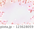 水彩画風　桜　背景　壁紙 002 123628059