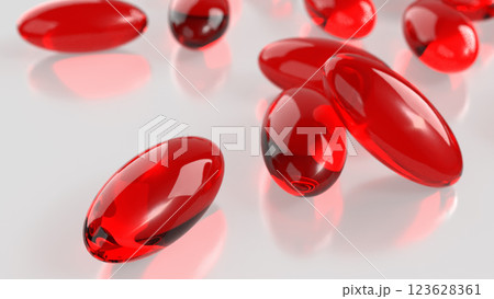 The Red pill for Astaxanthin or Heathy concept 3d Rendering. The Red pill for Astaxanthin or Heathy concept 3d Rendering. 123628361