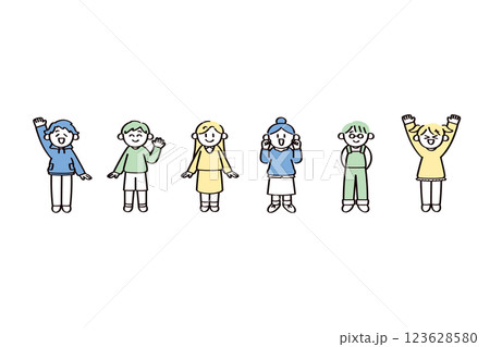子供のイラストセット 子供のイラストセット 123628580