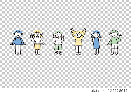 子供のイラストセット 123628611