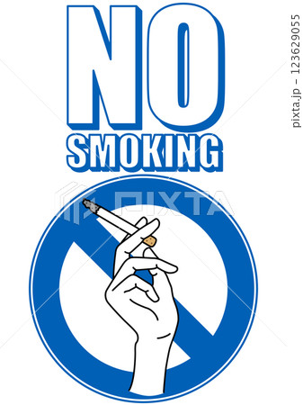 貼り紙看板イラストー禁煙No Smokingー 123629055