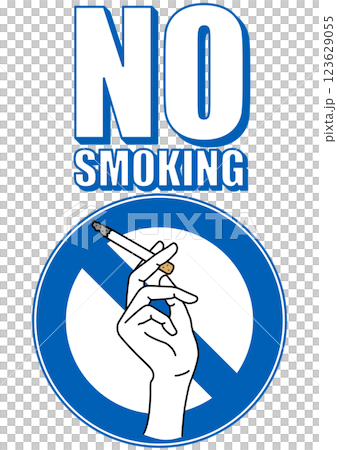 貼り紙看板イラストー禁煙No Smokingー 123629055