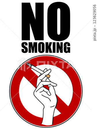 貼り紙看板イラストー禁煙No Smokingー 貼り紙看板イラストー禁煙No Smokingー 123629056