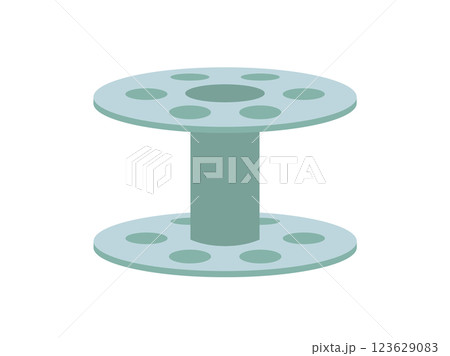 ミシンで使うボビンをイメージしたイラスト 123629083