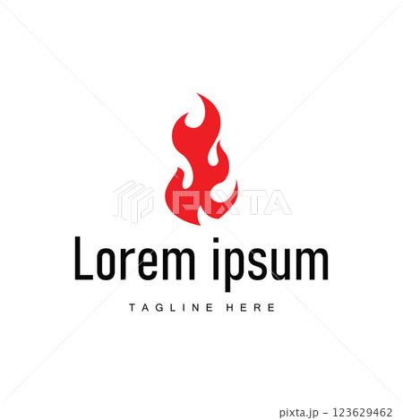 fire logo design template silhouette of fire burning illustration symbol simple flame 123629462