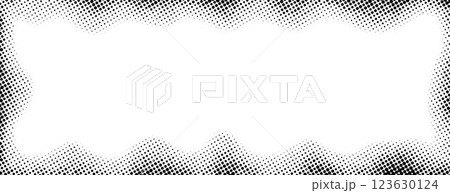Halftone rectangle grain frame. Black comic dotted wavy border. Pop art fading gradient frame backdrop. Black and white grunge abstract framing background. Vector dot textured graphic design wallpaper Halftone rectangle grain frame. Black comic dotted wavy border. Pop art fading gradient frame backdrop. Black and white grunge abstract framing background. Vector dot textured graphic design wallpaper 123630124